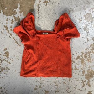 Crosshatch Ruffled Top